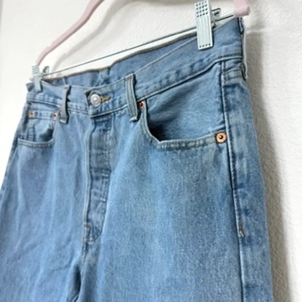 Levi’s‎ 501 Original Fit Button Fly Jeans Blue Denim Straight Leg W33 L34 Mens